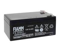 Fiamm Batteria Serie FG 12V Alimentazione di emergenza UPS Collegamento Faston 187 piatta di 4,8 mm (FG20341 Amperaggio 3,4 Ah)