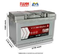 BATTERIA AUTO FIAMM 74Ah 680A POSITIVO A DESTRA (+ DX) COD. L3 74 - 7903776