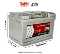 BATTERIA FIAMM 75Ah 730A = BOSCH - VARTA - L3B75P - 75 Ah - 278x175x175