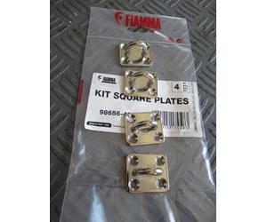 FIAMMA 98656-485 KIT SQUARE PLATES GANCI APPIGLIO IN ACCIAIO CROMATO CARAVAN