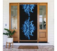 Fiamma blu - Striscione per porta con corda, riutilizzabile, per Halloween, Natale, decorazione esterna in poliestere
