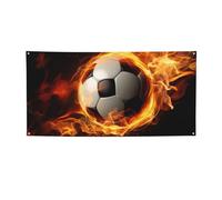 Fiamma di calcio Banner Segno per Outdoor Indoor Compleanno Sfondo Poster Decorazioni per feste Forniture Foto Sfondo con Occhielli Bandiera da parete personalizzata