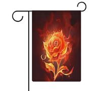 Fiamma Rose Garden Bandiera Casa Prato Cartello di Benvenuto Banner Doppio Lato Piccole Bandiere Personalizzate per Piscina Cortile Esterno Decorazione Della Parete Della Casa 31 X 47 Pollici