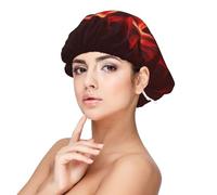 Fiamma Rossa,Cuffia da notte in raso per adulti - Cuffia da notte elastica per donna, copricapelli per la notte