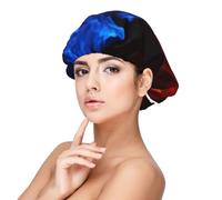 Fiamma rossa e blu,Cuffia da notte in raso per adulti - Cuffia da notte elastica per donna, copricapelli per la notte