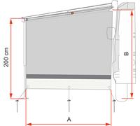 Fiamma sun view side van f43van pannello laterale per tenda da sole adatto a f43van ext. 200 cm