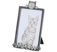 Fiammata della Foto del Gatto, Gatto Carino e Lettere Dolci, Scrivania della Casa Miagola per Fotogramma per Inserto Fotografico da 4x6 Pollici con Supporto, Antico di Latta, Materiale in Lega di