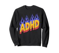 Fiamme ADHD - Consapevolezza Vintage ADHD Mancanza di Concentrazione Felpa