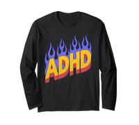 Fiamme ADHD - Consapevolezza Vintage ADHD Mancanza di Concentrazione Maglia a Manica