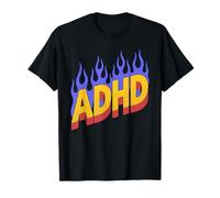 Fiamme ADHD - Consapevolezza Vintage ADHD Mancanza di Concentrazione Maglietta