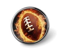 Fiammeggiante Football Americano Distintivo Rotondo Carino Spilla Cappelli Giacche Decorazione Personalizzata Spilla Abbigliamento Gioielli Accessori per Festa di Nozze Regalo