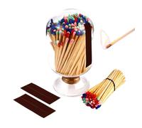 Fiammifero Bottiglia Barattolo for fiammiferi in vetro trasparente, bottiglia for fiammiferi da camino, porta fiammiferi con accendino, barattolo for fiammiferi, porta fiammiferi da camino con accendi