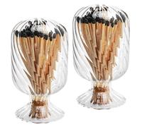 Fiammifero Bottiglia,Fiammiferi In Vetro A Forma D 2 set porta fiammiferi a forma di elica, fiammiferi in vetro a campana da 4 pollici, porta fiammiferi capovolto for candele profumate su tavolo da pr