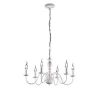 Perenz Lampadario a sospensione FIAMMINGO 6 luci Ø60 cm Bianco opaco 6xE14 Stile provenzale