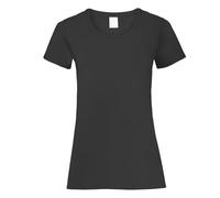 FIANA FASHIONS Valueweight - Maglietta da donna a maniche corte, in cotone, tinta unita, taglie dalla S alla XL, Nero , L