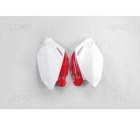 Fiancatine lat Ufo Honda CRF 250R 2004-2005 bianco-rosso