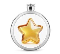 Fiaschetta a cinque punte in acciaio inox semi-trasparente per liquori, tascabile, rotonda, portatile, per bevande, 141,7 g