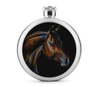 Fiaschetta con ritratto di un cavallo arabo per liquore bottiglia di vino portatile carino in acciaio inox fondine fiaschette