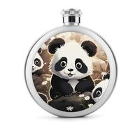 Fiaschetta da 141,7 g per whisky, panda con stampa di animali, in acciaio inox, a prova di perdite, per liquori, mensa, liquori, regali di viaggio, matrimoni, addio al nubilato