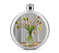 Fiaschetta da 141,7 ml con stampa dell'arte dei fiori in acciaio inox fiaschetta fiaschetta a prova di perdite liquore mensa bottiglie di liquore per regali di viaggio matrimonio addio al nubilato
