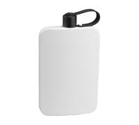Fiaschetta da 500 ml, in acciaio inox, a prova di perdite, con tappo a cerniera, per whisky, portatile, tascabile, per uomini, campeggio, escursionismo, viaggi, colore nero (bianco)