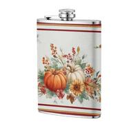Fiaschetta da tasca con fiori e foglie di zucca, 236 ml, in acciaio inox, per papà, testimone dello sposo, matrimonio, viaggi, campeggio