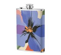 Fiaschetta da tasca in acciaio inox con fiori e foglie verdi, stile retrò, 226,8 g, per papà, testimone dello sposo, matrimonio, viaggi, campeggio