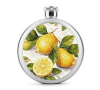 Fiaschetta da viaggio per liquori con frutta, limone, whisky, in acciaio inox, a prova di perdite, per feste di nozze, testimone dello sposo, regalo per damigella d'onore, 141,7 g