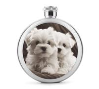 Fiaschetta da whisky a forma di cucciolo di maltese, piccola fiaschetta portatile da viaggio, in acciaio inox, a prova di perdite, per feste di nozze, testimone dello sposo, regalo per damigella