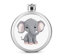 Fiaschetta da whisky a forma di elefante in stile cartone animato, piccola fiaschetta portatile da viaggio, in acciaio inox, a prova di perdite, per feste di nozze, testimone dello sposo, regalo per