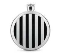 Fiaschetta da whisky a righe bianche e nere, piccola fiaschetta portatile da viaggio per liquori, in acciaio inox, a prova di perdite, per feste di nozze, testimone dello sposo, regalo per damigella
