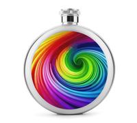 Fiaschetta da whisky a spirale arcobaleno, piccola fiaschetta portatile da viaggio per liquori, in acciaio inox, a prova di perdite, per feste di nozze, testimone dello sposo, regalo per damigella