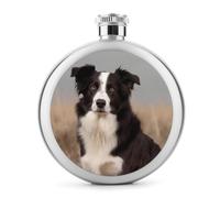 Fiaschetta da whisky Border Collie, piccola fiaschetta portatile da viaggio per liquori, in acciaio inox, a prova di perdite, per feste di nozze, testimone dello sposo, regalo per damigella d'onore