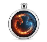 Fiaschetta da whisky con draghi di fuoco e ghiaccio, piccola fiaschetta portatile da viaggio, in acciaio inox, a prova di perdite, per feste di nozze, testimone dello sposo, regalo per damigella