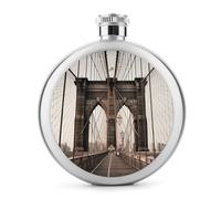 Fiaschetta da whisky con foto del ponte di Brooklyn, piccola fiaschetta portatile da viaggio per liquori, in acciaio inox, a prova di perdite, per feste di nozze, testimone dello sposo, regalo per