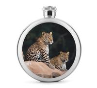 Fiaschetta da whisky con leopardo africano su roccia, piccola fiaschetta portatile da viaggio, in acciaio inox, a prova di perdite, per feste di nozze, testimone dello sposo, regalo per damigella