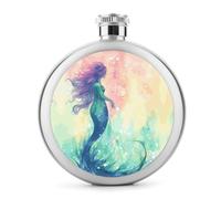 Fiaschetta da whisky da 141,7 g, bella coda di sirena, in acciaio inox, a prova di perdite, per liquori, mense, liquori, regali di viaggio, matrimoni, addio al nubilato