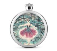 Fiaschetta da whisky da 141,7 g con ballerina classica elegante stampata in acciaio inox fiaschetta fiaschetta a prova di perdite liquore mensa bottiglie per liquori per regali di viaggio matrimonio