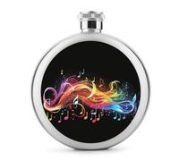 Fiaschetta da whisky da 141,7 g con melodia con nota musicale arcobaleno stampata in acciaio inox fiaschetta fiaschetta a prova di perdite liquore mensa bottiglie per liquori per regali di viaggio