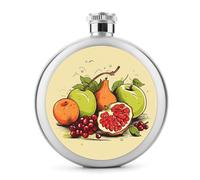 Fiaschetta da whisky da 141,7 g con stampa a forma di pittura di frutta, fiaschetta in acciaio inox, a prova di perdite, per liquori, mensa, liquori, regali di viaggio, matrimoni, addio al nubilato