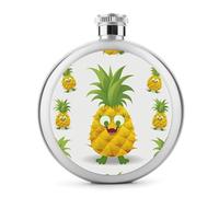 Fiaschetta da whisky da 141,7 g con stampa ananas, fiaschetta in acciaio inox, a prova di perdite, per liquori, mensa, liquori, regali di viaggio, matrimoni, addio al nubilato