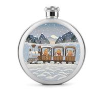 Fiaschetta da whisky da 141,7 g con stampa di omino di pan di zenzero felice, fiaschetta in acciaio inox, a prova di perdite, per liquori, mensa, liquori, regali di viaggio, matrimoni, addio al