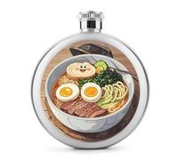 Fiaschetta da whisky da 141,7 g con stampa di ramen giapponese, fiaschetta in acciaio inox, a prova di perdite, per liquori, mense, liquori, regali di viaggio, matrimoni, addio al nubilato