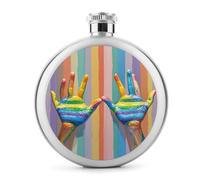 Fiaschetta da whisky da 141,7 g, fiaschetta in acciaio inox con stampa "Orgoglioso dell'arcobaleno", a prova di perdite, per liquori, mense, liquori, regali di viaggio, matrimoni, addio al nubilato