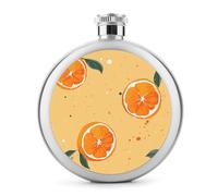 Fiaschetta da whisky da 141,7 g, stile cartone animato, arancione, in acciaio inox, a prova di perdite, per liquori, mensa, liquori, regali di viaggio, matrimoni, addio al nubilato
