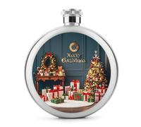 Fiaschetta da whisky da 5 once accuratamente organizzata con scene di Natale stampate in acciaio inox fiaschetta fiaschetta a prova di perdite liquore mensa bottiglie di liquore per regali di viaggio