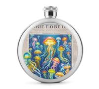 Fiaschetta da whisky da 5 once con meduse colorate stampate in acciaio inox fiaschetta fiaschetta a prova di perdite liquore mensa bottiglie di liquore per regali di viaggio matrimonio addio al
