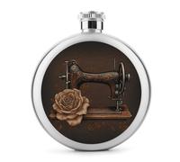 Fiaschetta da whisky da 5 once con rose e macchina da cucire stampata in acciaio inox fiaschetta fiaschetta a prova di perdite liquore mensa bottiglie di liquore per regali di viaggio matrimonio addio