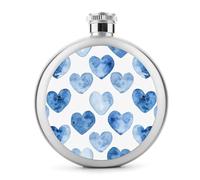 Fiaschetta da whisky disegnata a mano con cuore blu stampato in acciaio inox fiaschetta fiaschetta a prova di perdite liquore mensa bottiglie di liquore per regali di viaggio matrimonio addio al