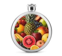 Fiaschetta, fiaschetta in acciaio inox con stampa di frutta fresca, moderna fiaschetta da campeggio, fiaschetta da 141,7 g